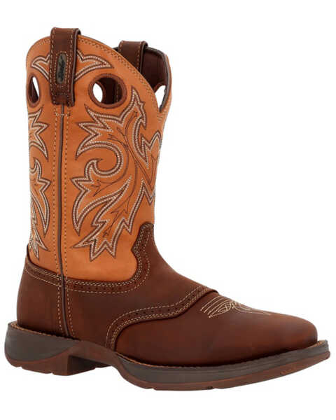 Image #1 - Durango Men's Rebel Saddle Western Boots - Broad Square Toe, Brown, hi-res