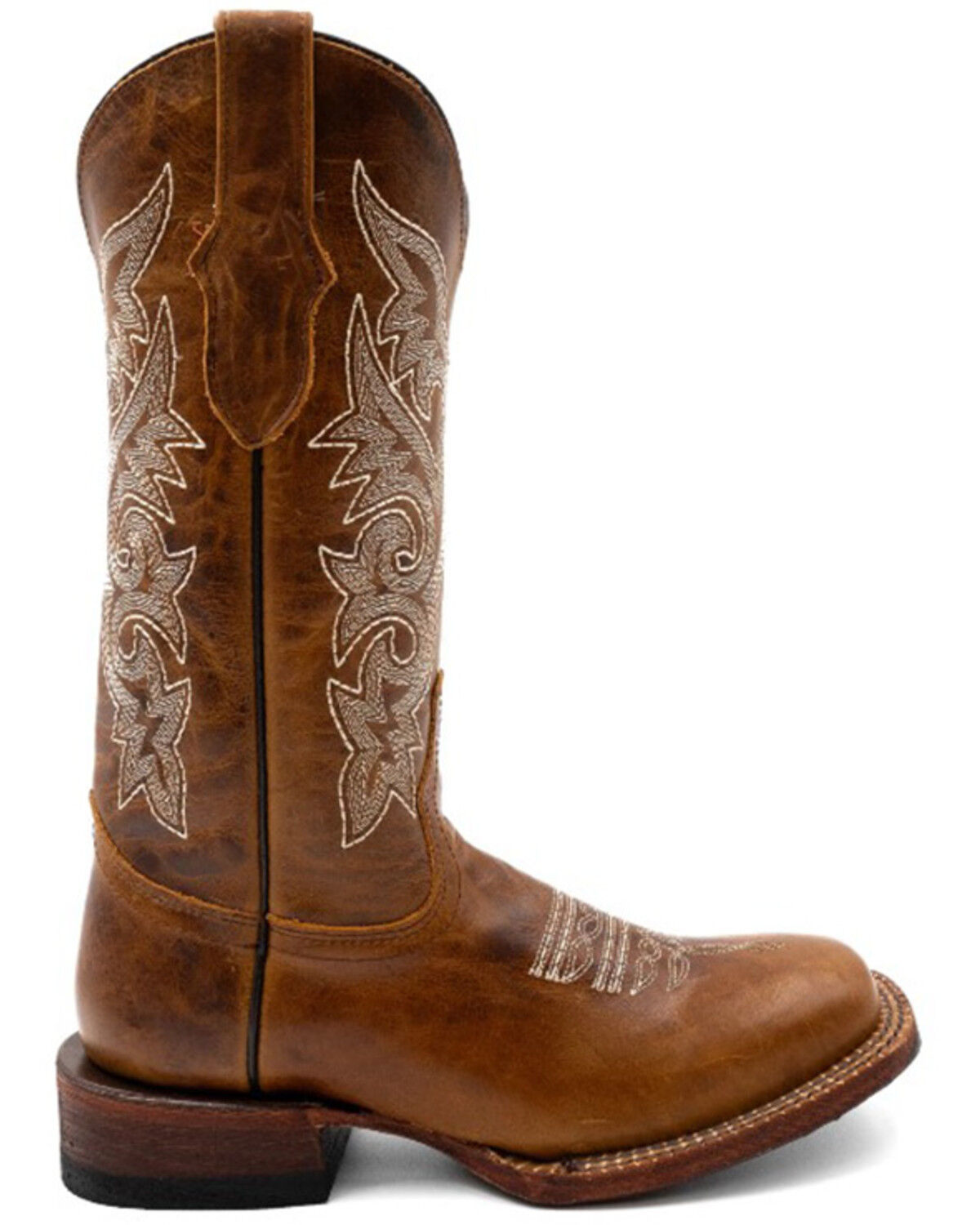 Image #2 - Ferrini Women's Mae Tall Western Boots - Square Toe, Brown, hi-res