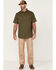 Image #2 - Hawx Men's Solid Twill Short Sleeve Button-Down Work Shirt, Olive, hi-res