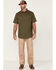 Image #2 - Hawx Men's Solid Twill Short Sleeve Button-Down Work Shirt , Olive, hi-res