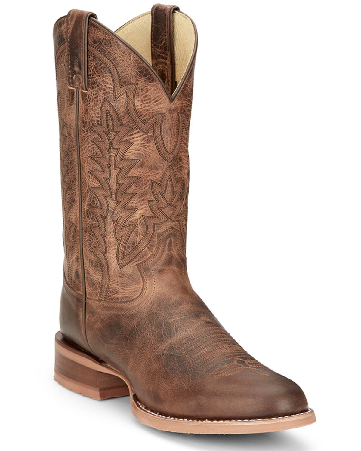 Justin Men's Clanton Western Boots - Round Toe, Brown, hi-res