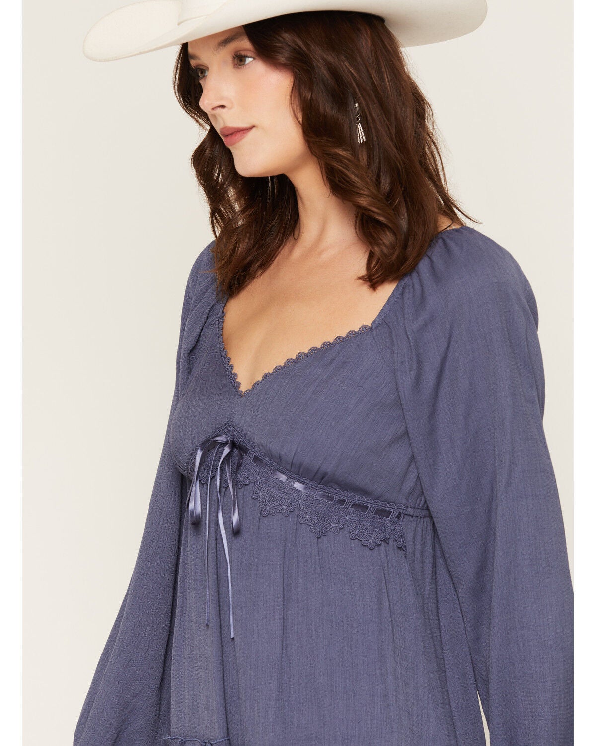 Image #2 - Ash & Violet Women's Solid Long Sleeve Mini Dress, Navy, hi-res