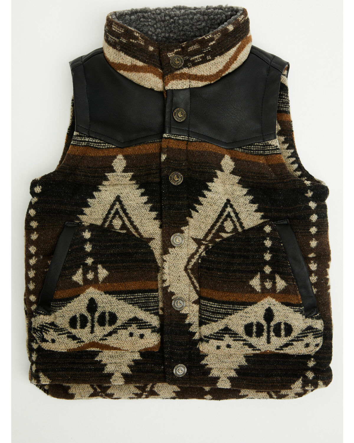 Image #1 - Cody James Toddler Boys' Oil Slick Southwestern Print Vest, Dark Brown, hi-res