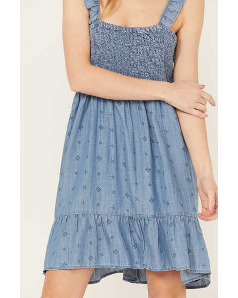 Image #3 - Ariat Women's Paisley Print Pursuit Denim Dress, Blue, hi-res