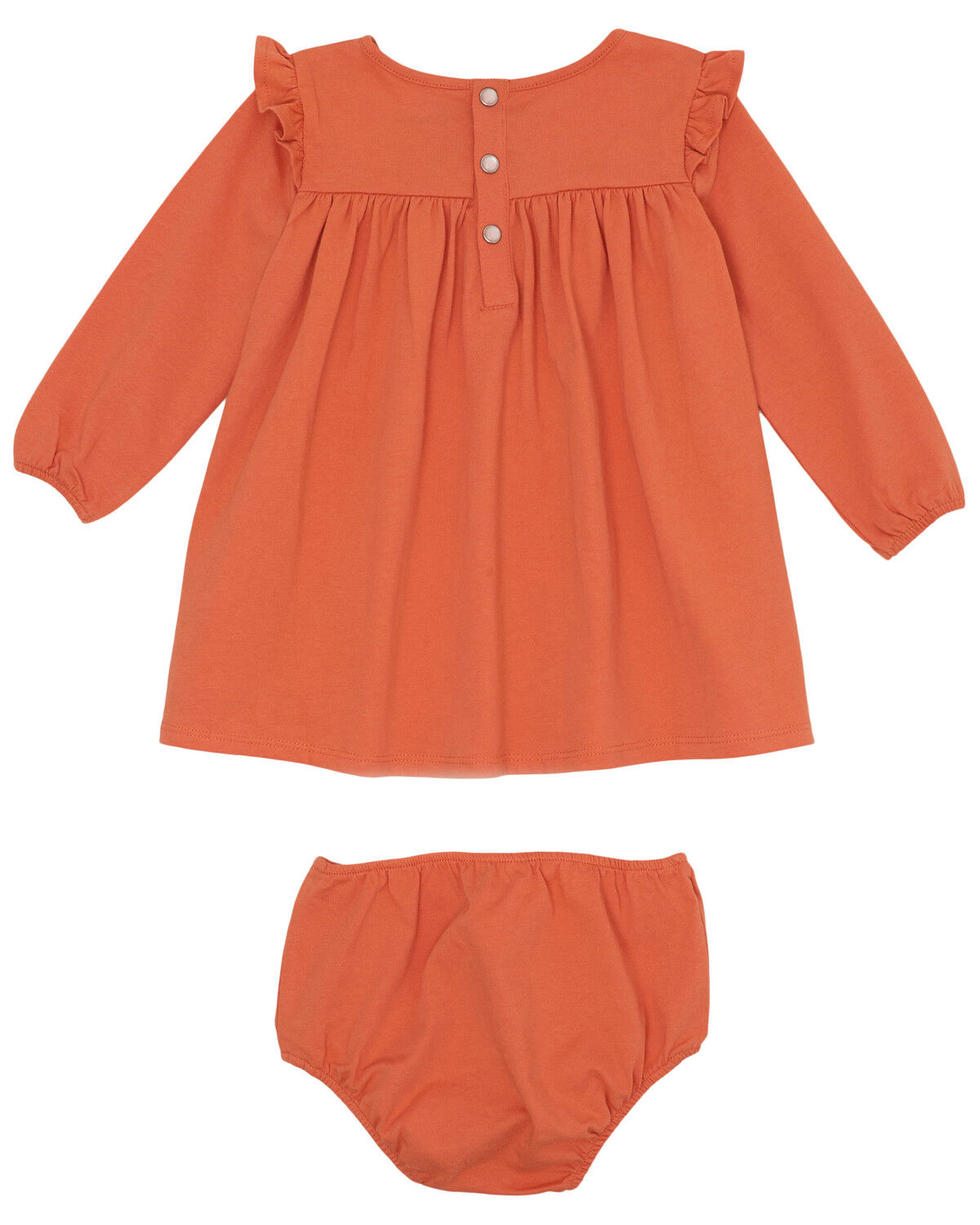 Image #2 - Wrangler Infant Girls' Print Long Sleeve Dress And Diaper Cover - 2 Piece, Coral, hi-res