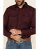 Cody James Men's Walnut Grove Floral Geo Print Long Sleeve Snap Western Shirt , Burgundy, hi-res