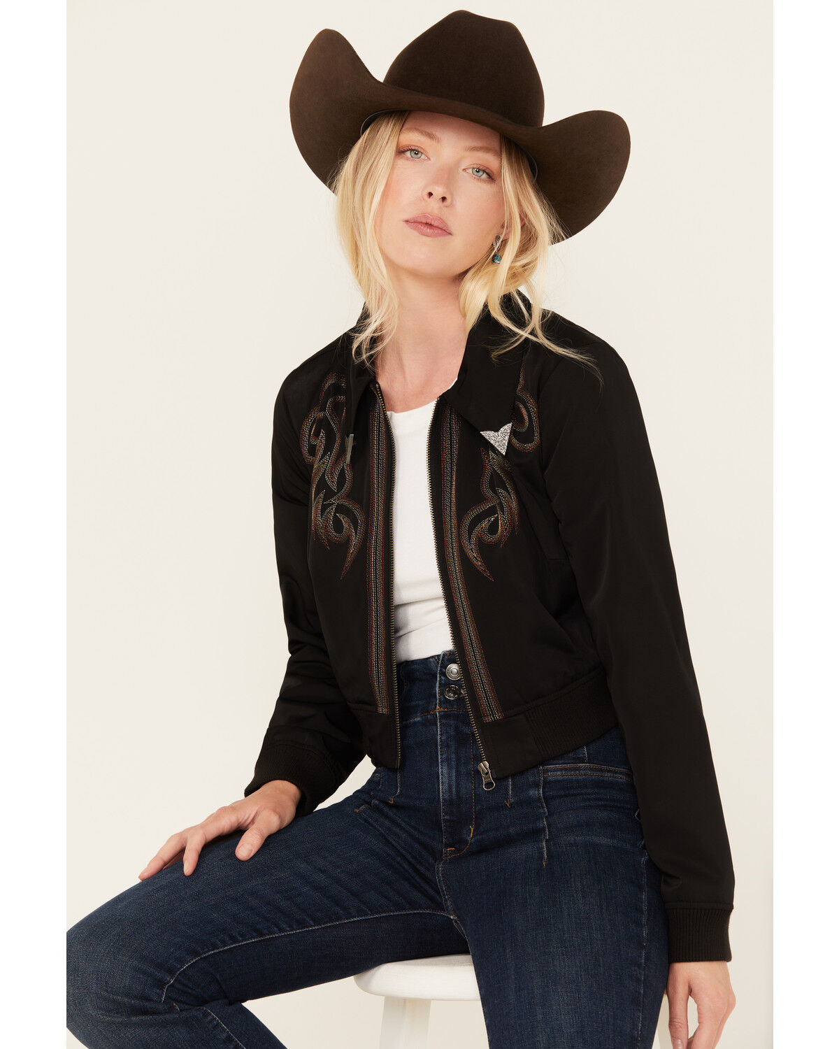 Image #1 - Shyanne Women's Embroidered Bomber Jacket, , hi-res