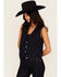 Image #1 - Ariat Women's Denim Lurex Striped Vest, Blue, hi-res