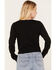 Image #4 - Shyanne Women's Tie Front Butterfly Graphic Long Sleeve Tee, Black, hi-res