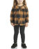 Image #1 - Carhartt Toddler Girls' Plaid Print Long Sleeve Button-Down Shirt And Leggings Set - 2 Piece, Brown, hi-res
