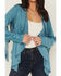 Image #3 - Shyanne Women's Cascade Front Fringe Faux Suede Fringe Jacket, Turquoise, hi-res