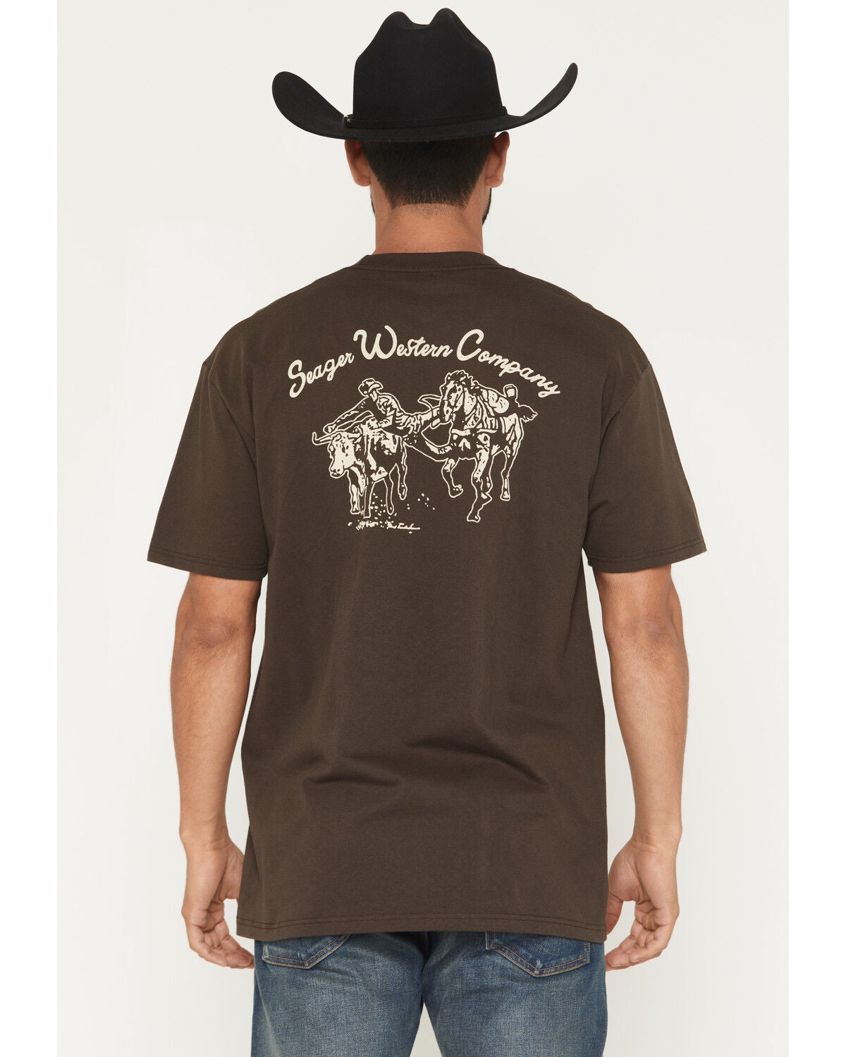 Image #1 - Seager Men's Los Rios Short Sleeve Graphic T-Shirt, Brown, hi-res