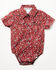 Image #1 - Cowboy Hardware Infant Boys' Bandana Paisley Print Short Sleeve Snap Onesie, Red, hi-res