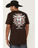 Image #1 - Cody James Men's Southwestern Skull Short Sleeve Graphic T-Shirt, Dark Brown, hi-res