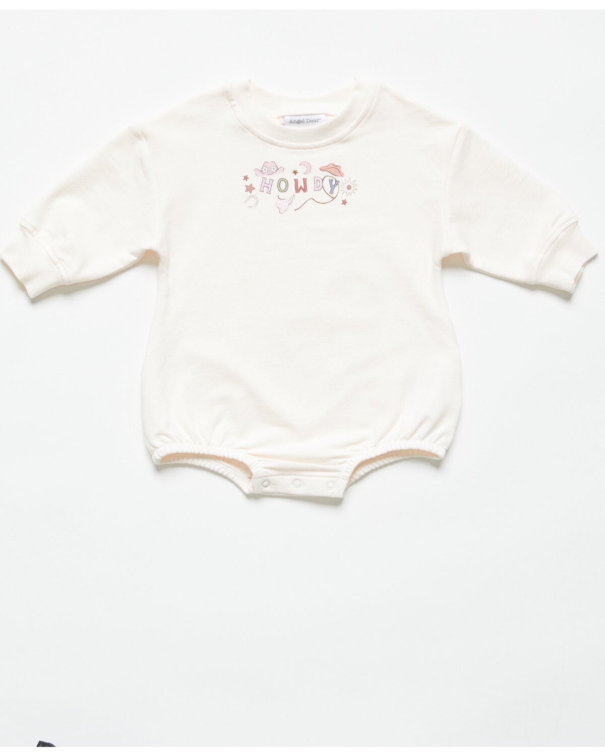 Angel Dear Infant Girls' Howdy Long Sleeve Onesie, Pink, hi-res