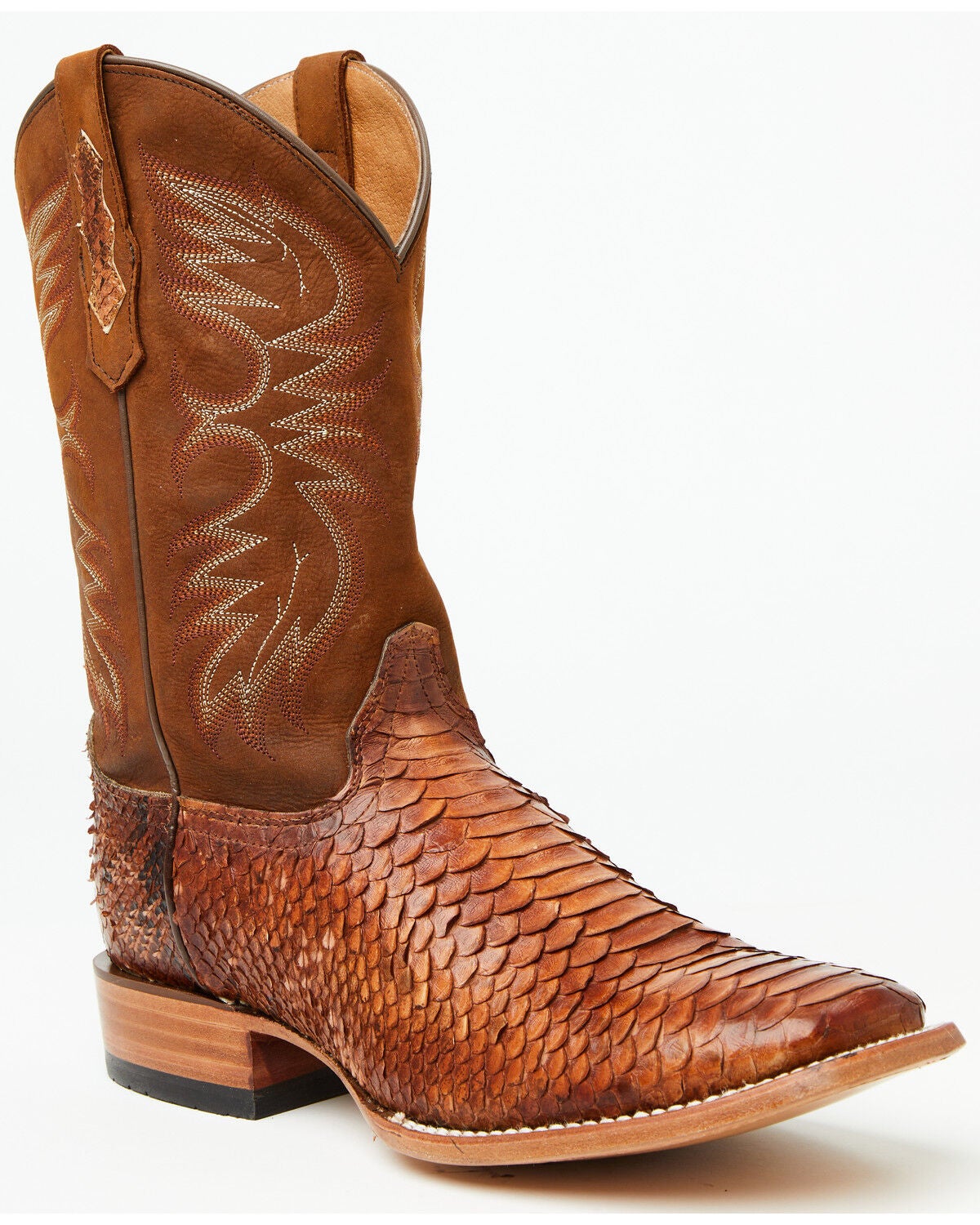 Cody James Men's Brandy Exotic Python Western Boots - Broad Square Toe, Brown, hi-res