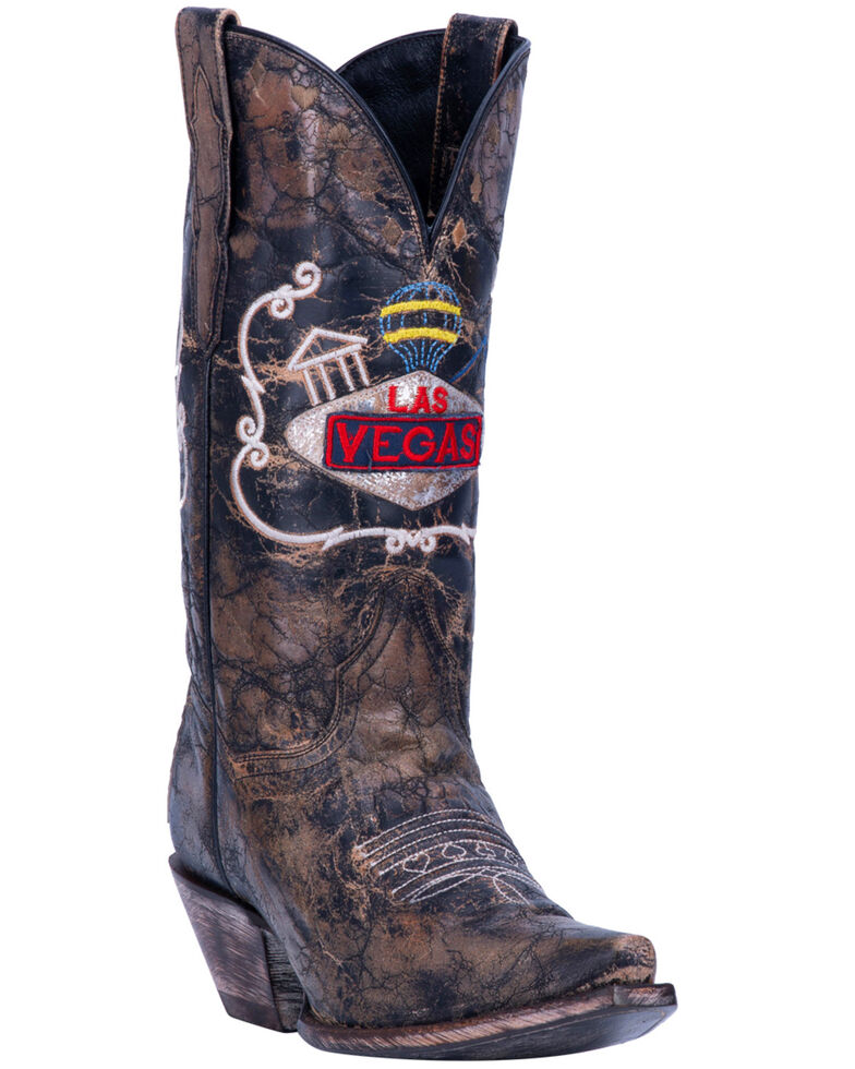 Dan Post Women's Las Vegas Western Boots - Snip Toe, Chocolate, hi-res