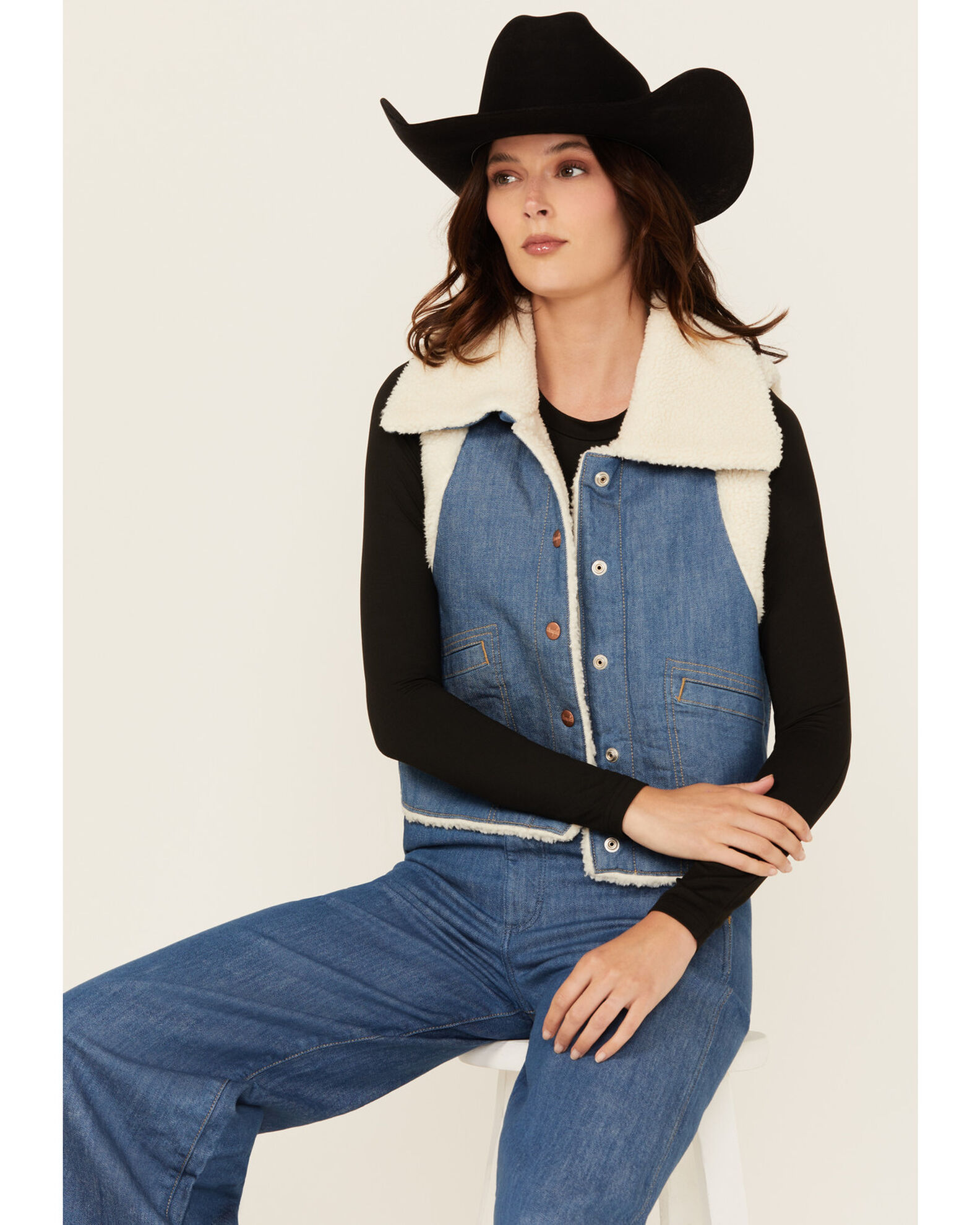 Wrangler Women s Sherpa Lined Denim Vest Country Outfitter
