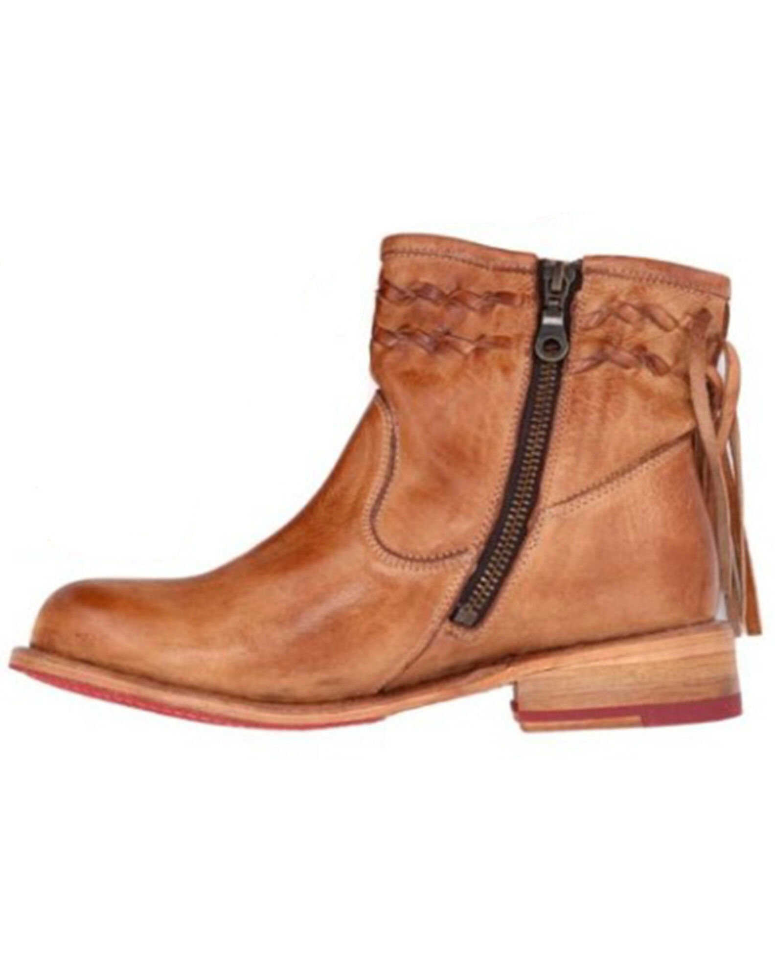 Image #3 - Bed Stu Women's Craven Dip Dye Leather Ankle Boots - Round Toe, Tan, hi-res