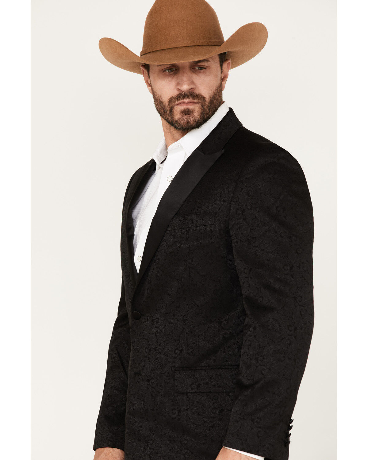 Image #2 - Cody James Men's Austin Paisley Blazer, Black, hi-res