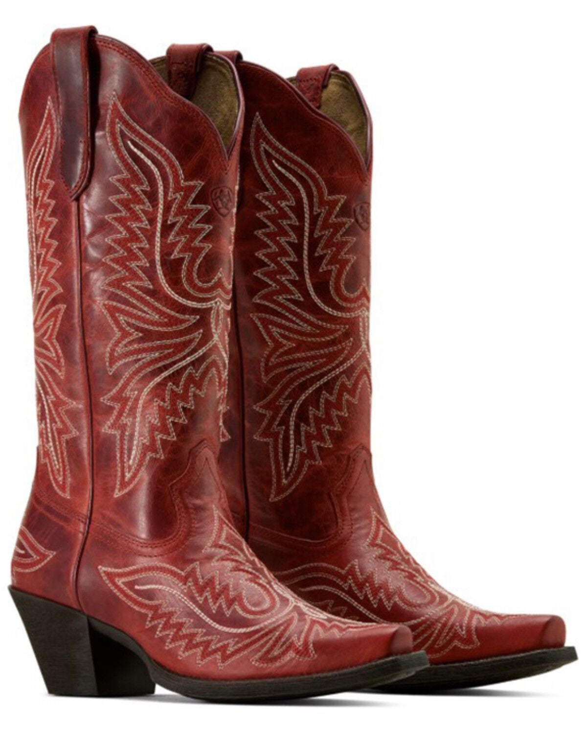 Image #4 - Ariat Women's Round Up Collins Western Boots - Snip Toe, Red, hi-res