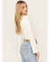 Image #2 - Shyanne Women's Lace Insert Long Sleeve Top, Cream, hi-res