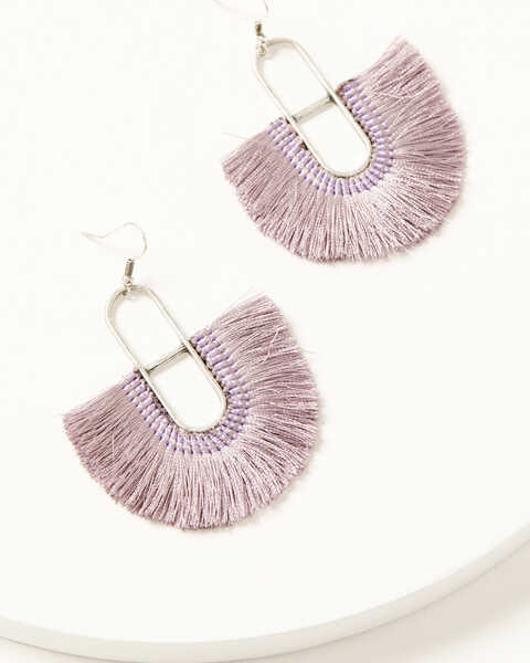 Shyanne Women's Luna Bella Fringe Earrings , Lavender, hi-res