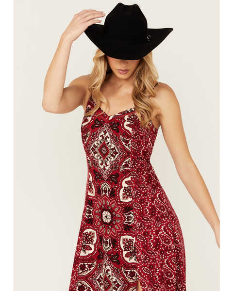 Image #2 - Idyllwind Women's Carver Printed Maxi Dress, Dark Red, hi-res