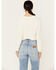 Image #4 - Jolt Women's Egret Lace Trim Button Down Long Sleeve Top, Cream, hi-res
