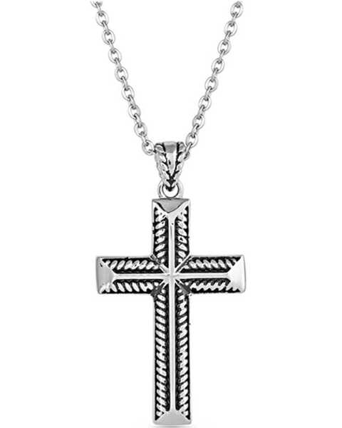 Montana Silversmiths Amplified Faith Cross Necklace, Silver, hi-res