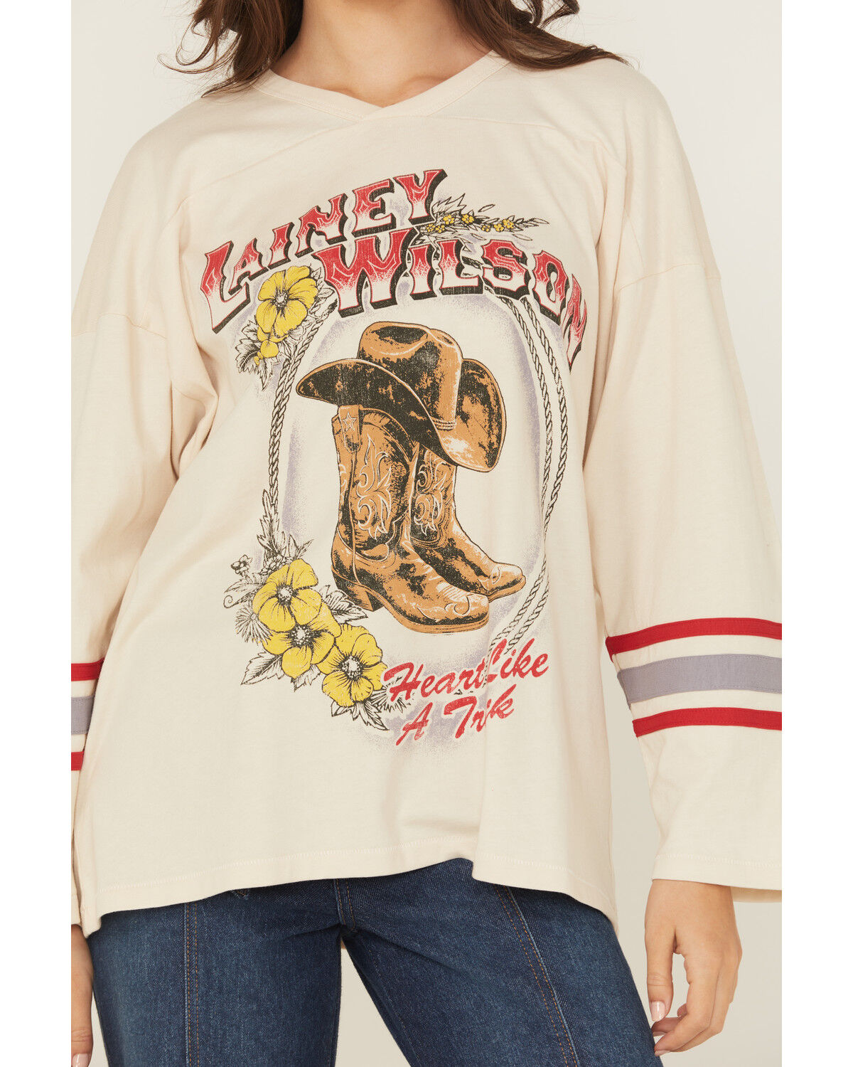 Image #3 - Day Dreamer Women's Lainey Wilson Boots Long Sleeve Graphic Tee, Cream, hi-res