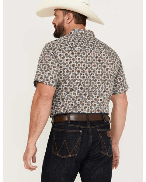 Image #3 - Gibson Men's Brightwood Paisley Print Short Sleeve Button-Down Western Shirt, Steel, hi-res