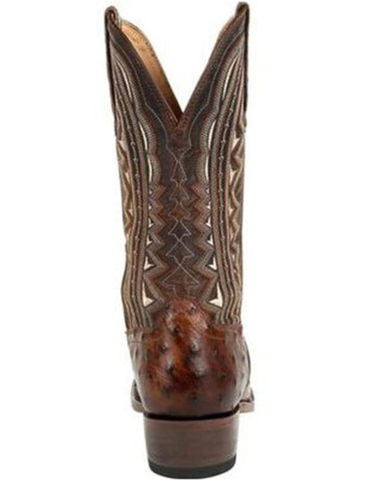Durango Men's Exotic Full-Quill Ostrich Western Boots - Round Toe, Brown, hi-res