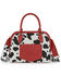 Image #2 - Wrangler Women's Cow Print Satchel Crossbody Bag, Red, hi-res