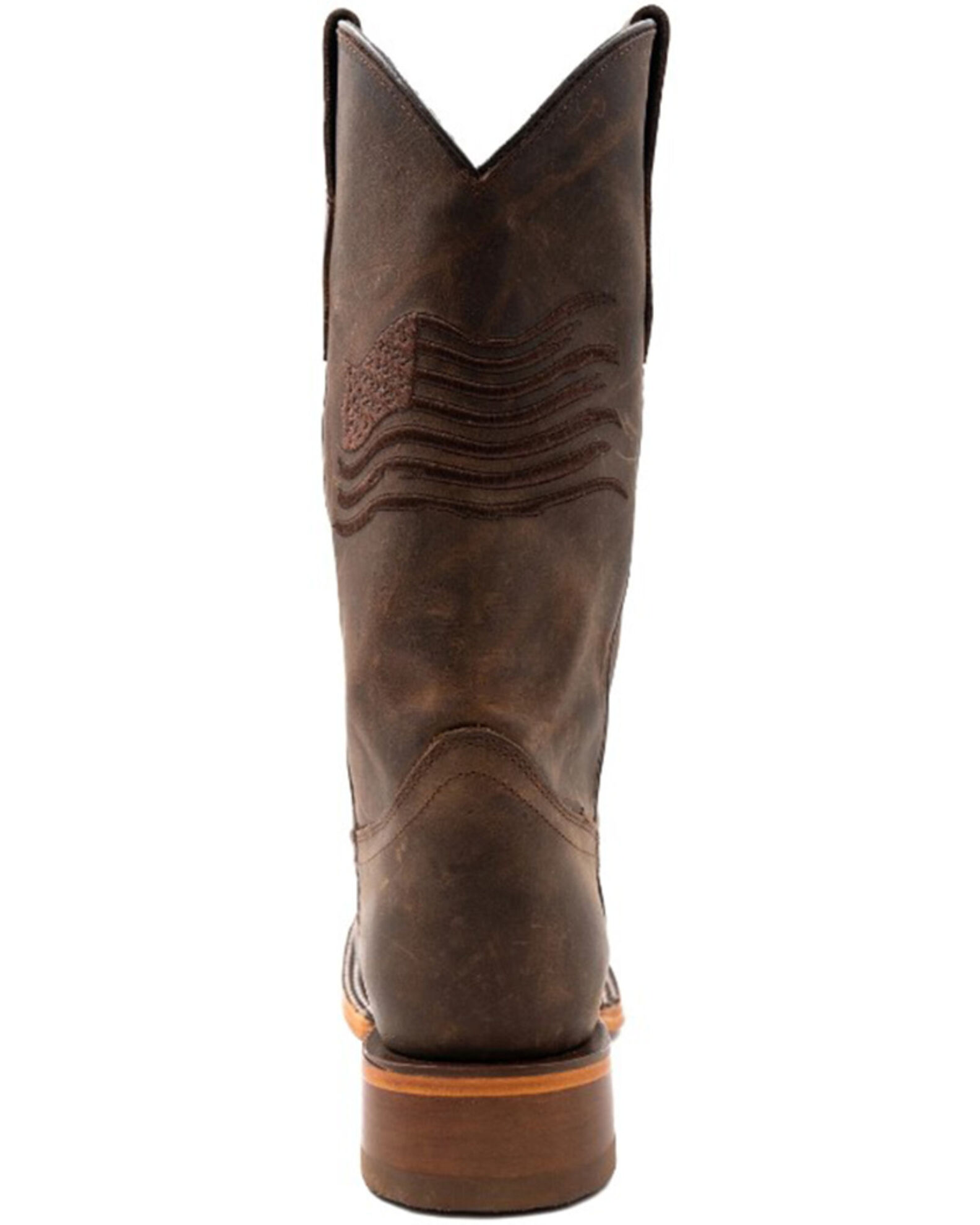Image #4 - Ferrini Men's Patriot Western Boots - Broad Square Toe, Chocolate, hi-res
