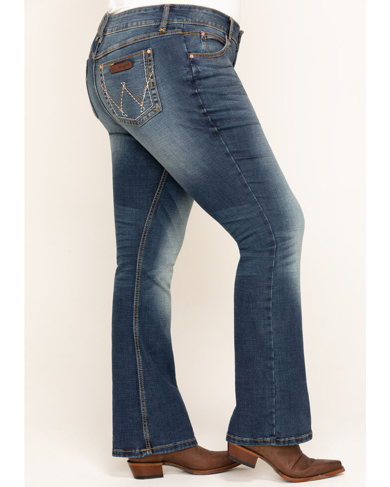 Wrangler Retro Women's Dark Mae Bootcut Jeans - Plus, Blue, hi-res