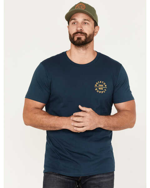 Brixton Men's Oath Logo Graphic T-Shirt, Teal, hi-res