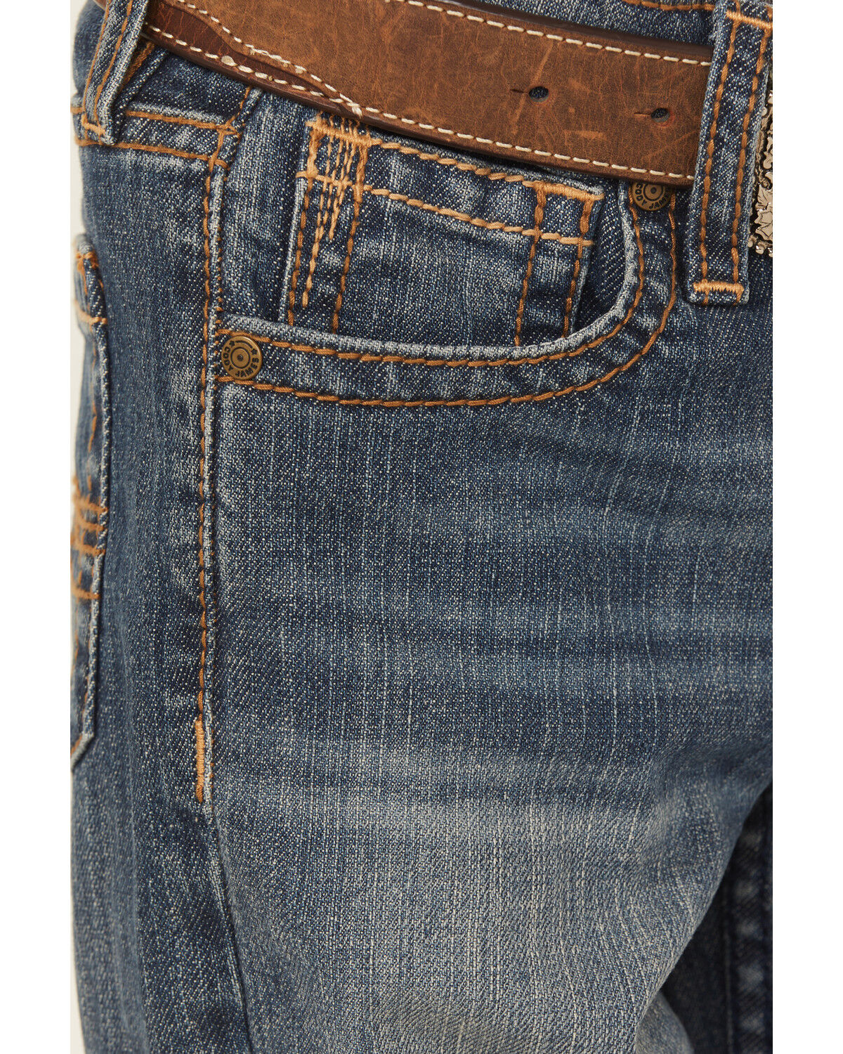 Image #2 - Cody James Little Boys' Wolfstooth Relaxed Bootcut Stretch Denim Jeans, Medium Wash, hi-res