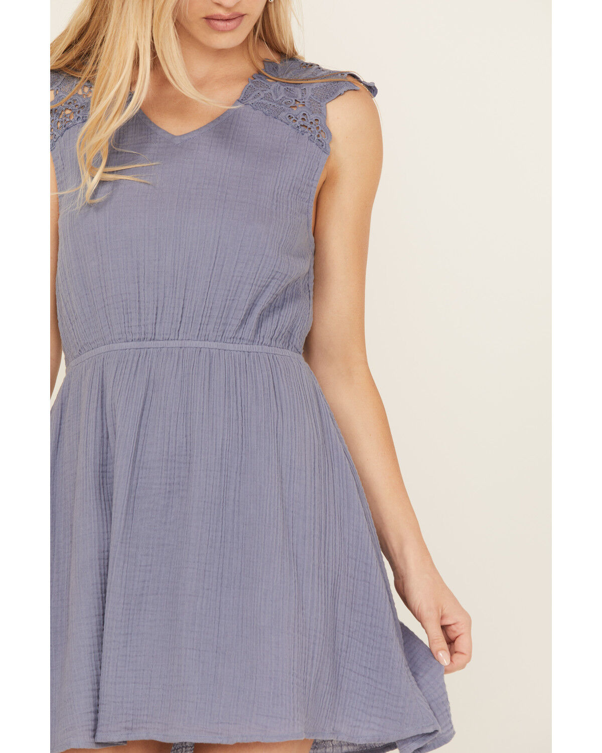 Image #3 - Cleo + Wolf Women's Birdy Open Back Mini Dress, Medium Blue, hi-res