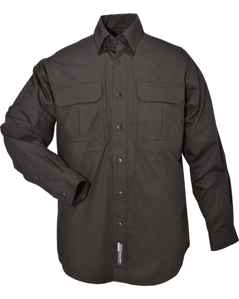 5.11 Tactical Long Sleeve Cotton Shirt, Black, hi-res