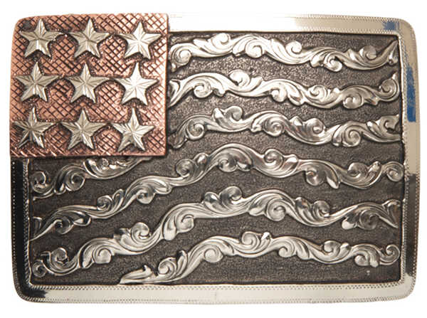 AndWest Denali Vintage American Flag Belt Buckle, Multi, hi-res