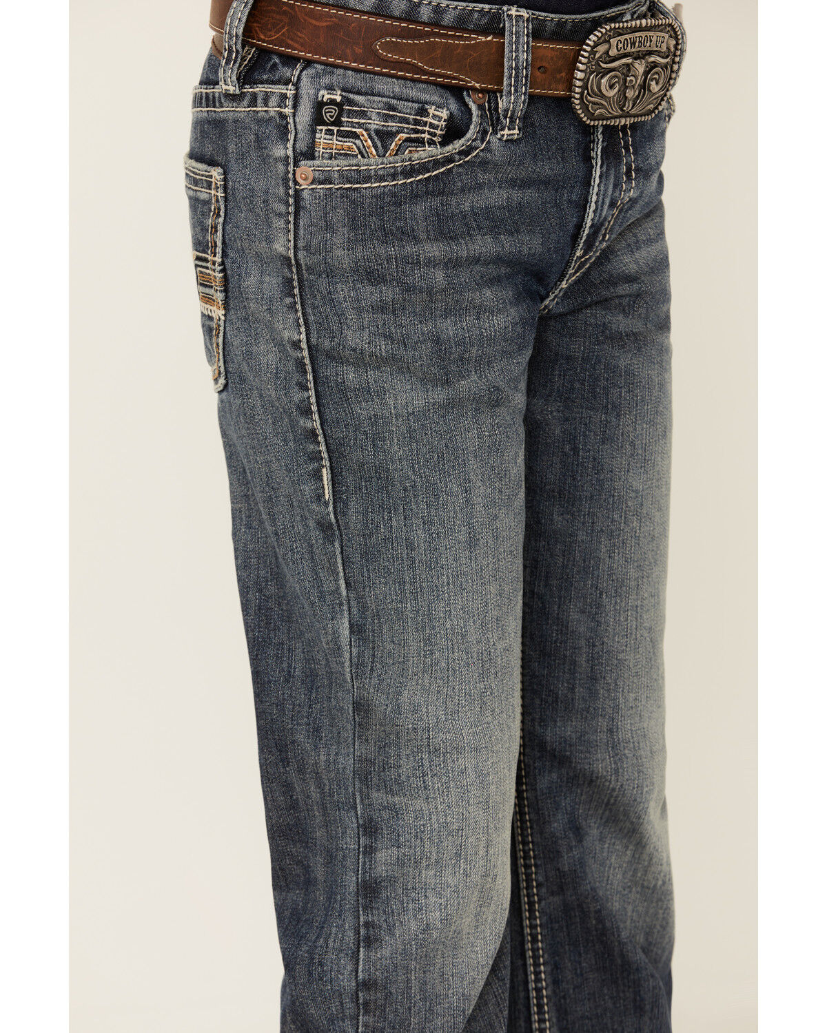 Image #2 - Rock & Roll Denim Boys' Bootcut Stretch Denim Jeans, Blue, hi-res