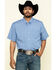 Cody James Core Men's Lone Star Geo Print Short Sleeve Western Shirt , Royal Blue, hi-res