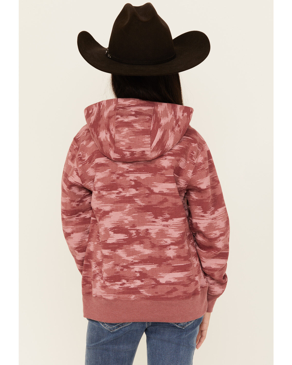 Image #4 - Ariat Girls' Printed Logo Hoodie, Mauve, hi-res