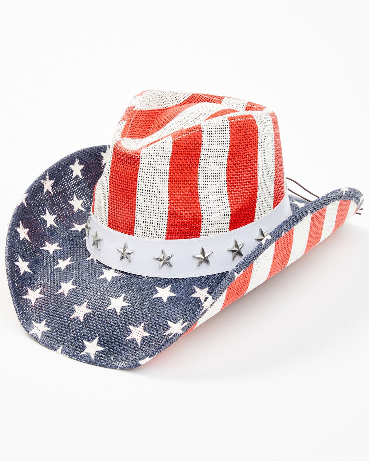 Cody James Men's Justice Straw Cowboy Hat, Red/white/blue, hi-res