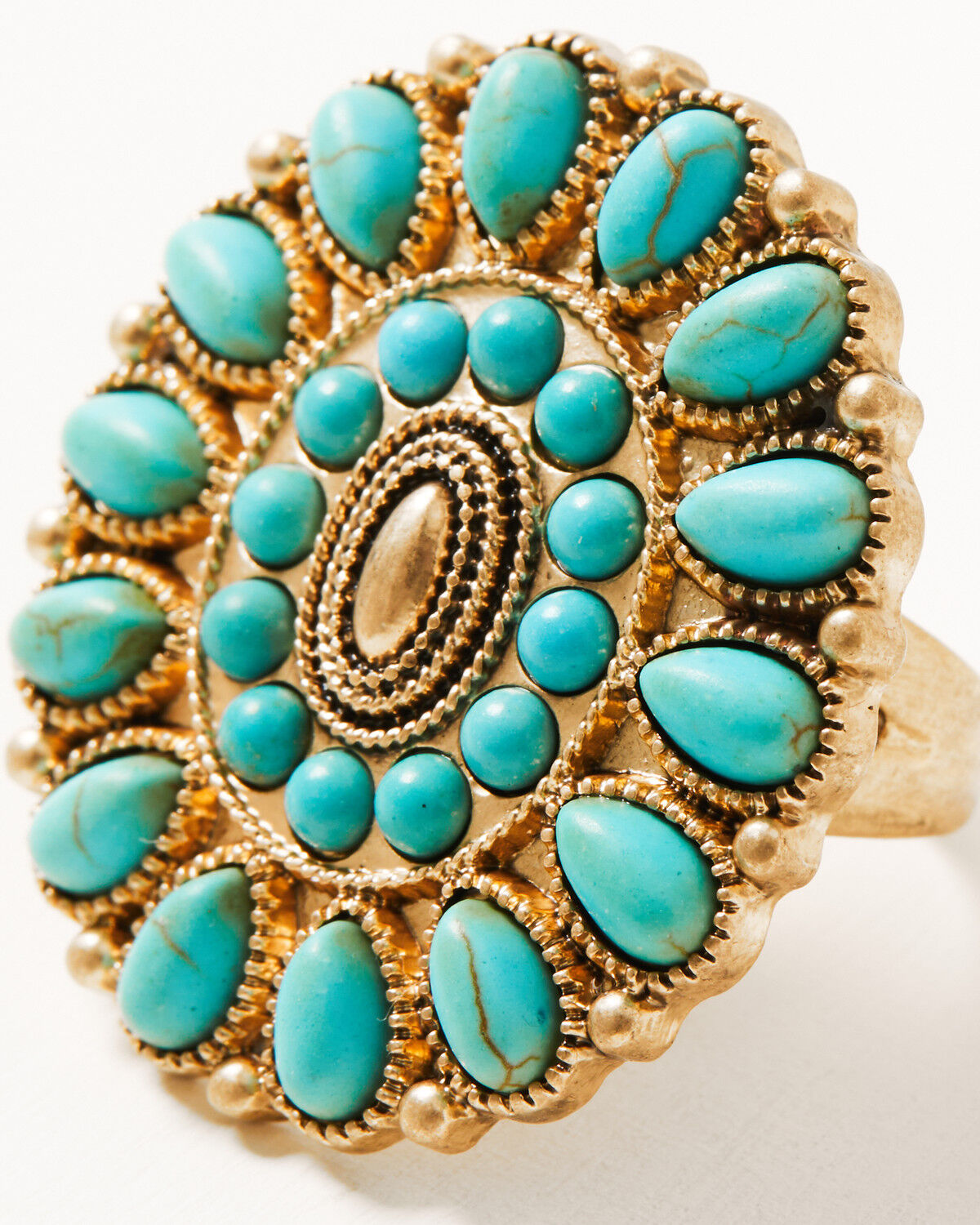 Image #2 - Shyanne Women's Summer Solstice Squash Blossom Ring Set - 5 Piece, Gold, hi-res
