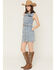 Image #1 - Rock & Roll Denim Women's Medium Wash Sleeveless Buckle Denim Mini Dress, Medium Wash, hi-res
