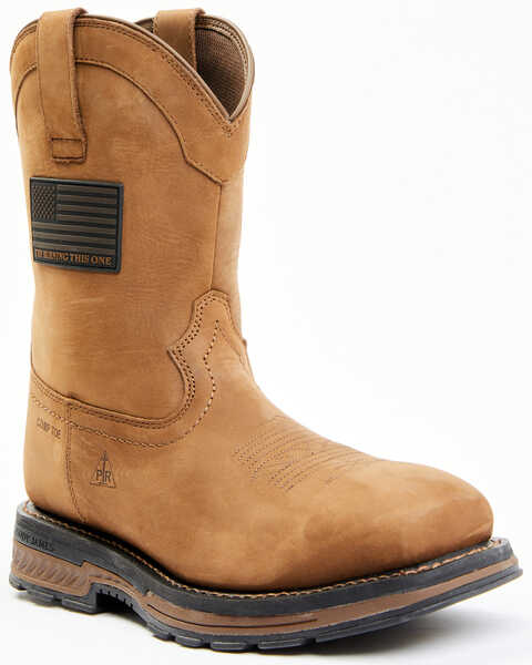 Cody James Men's Disruptor Western Work Boots - Nano Composite Toe, Brown, hi-res