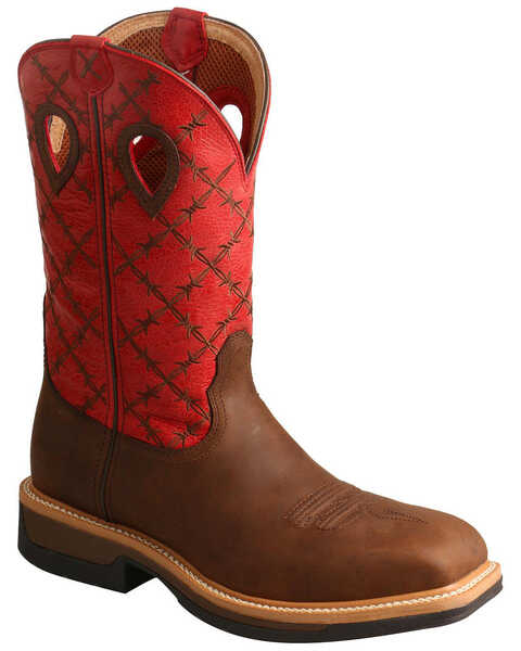 Twisted X Men's Lite Western Work Boots - Alloy Toe, Brown, hi-res