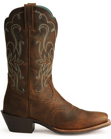 Ariat Saddle Vamp Legend Riding Cowgirl Boots - Square Toe - Country ...